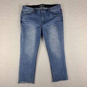 Wit Wisdom Jeans Womens 18 Ab Solution Straight Leg Ankle Light Wash Blue